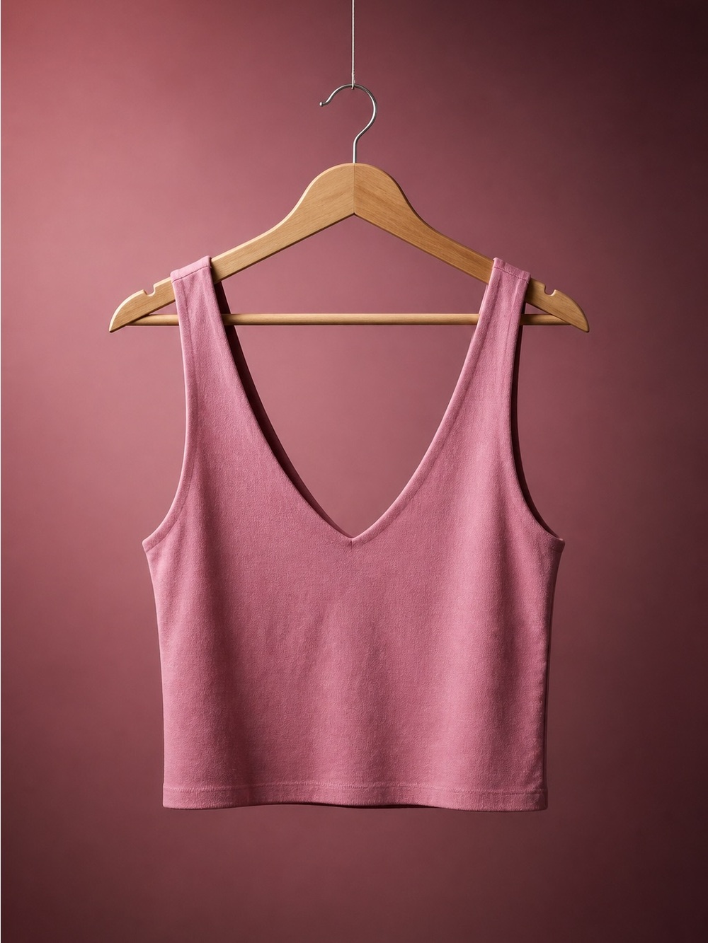 Babaton Sculpt Knit Double V Cropped Tank - Mauve